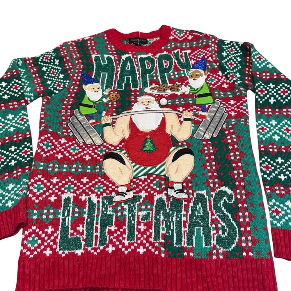 Blizzard Bay “Happy Liftmas” Ugly Christmas men’s festive Sweater size small